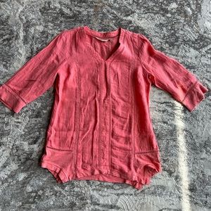 Soft Surroundings 3/4 Length Sleeves 100% Linen Tunic Women’s Small